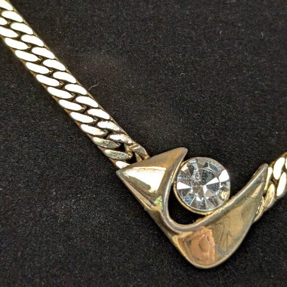 Vintage Rhinestone Accent Chain Necklace - Picture 4 of 7